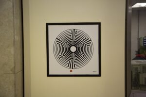 A Geometric Labyrinth Design Printed Using Vitreous Enamel