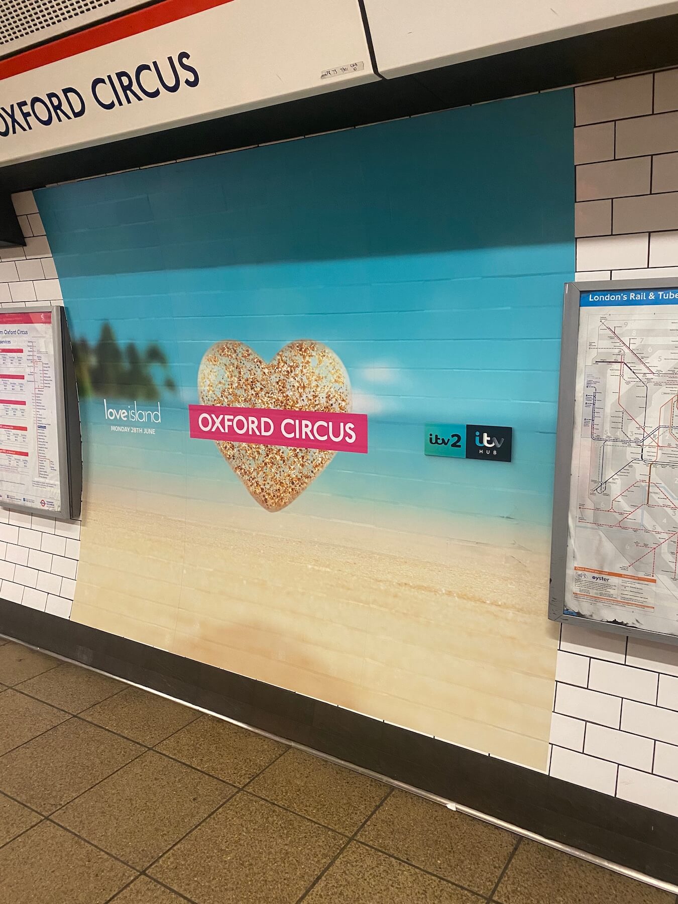Love Island Print Project for Oxford Circus Underground Stations