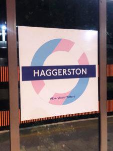 Pride 2019 Haggerston station roundel