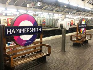 Pride 2019 Hammersmith station roundels