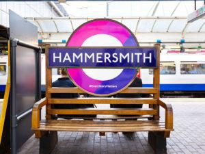 Pride 2019 Hammersmith station roundel