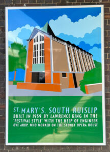 St. Mary's South Ruislip vitreous enamel poster