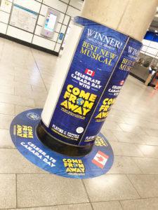 Come from Away column wraps and floor graphics