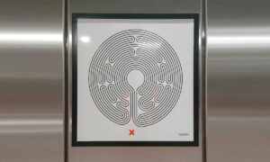 Labyrinth artwork by Mark Wallinger at Nine Elms London Underground station