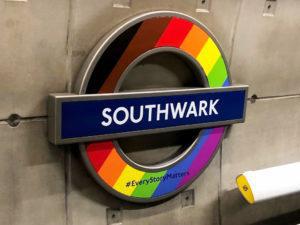 Pride 2019 Southwark Station Roundel