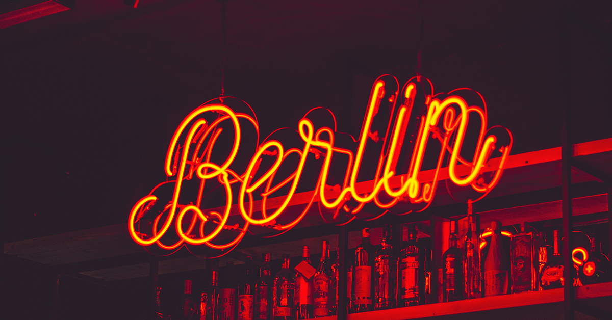 the benefits of illuminated signage, a sign saying "berlin"